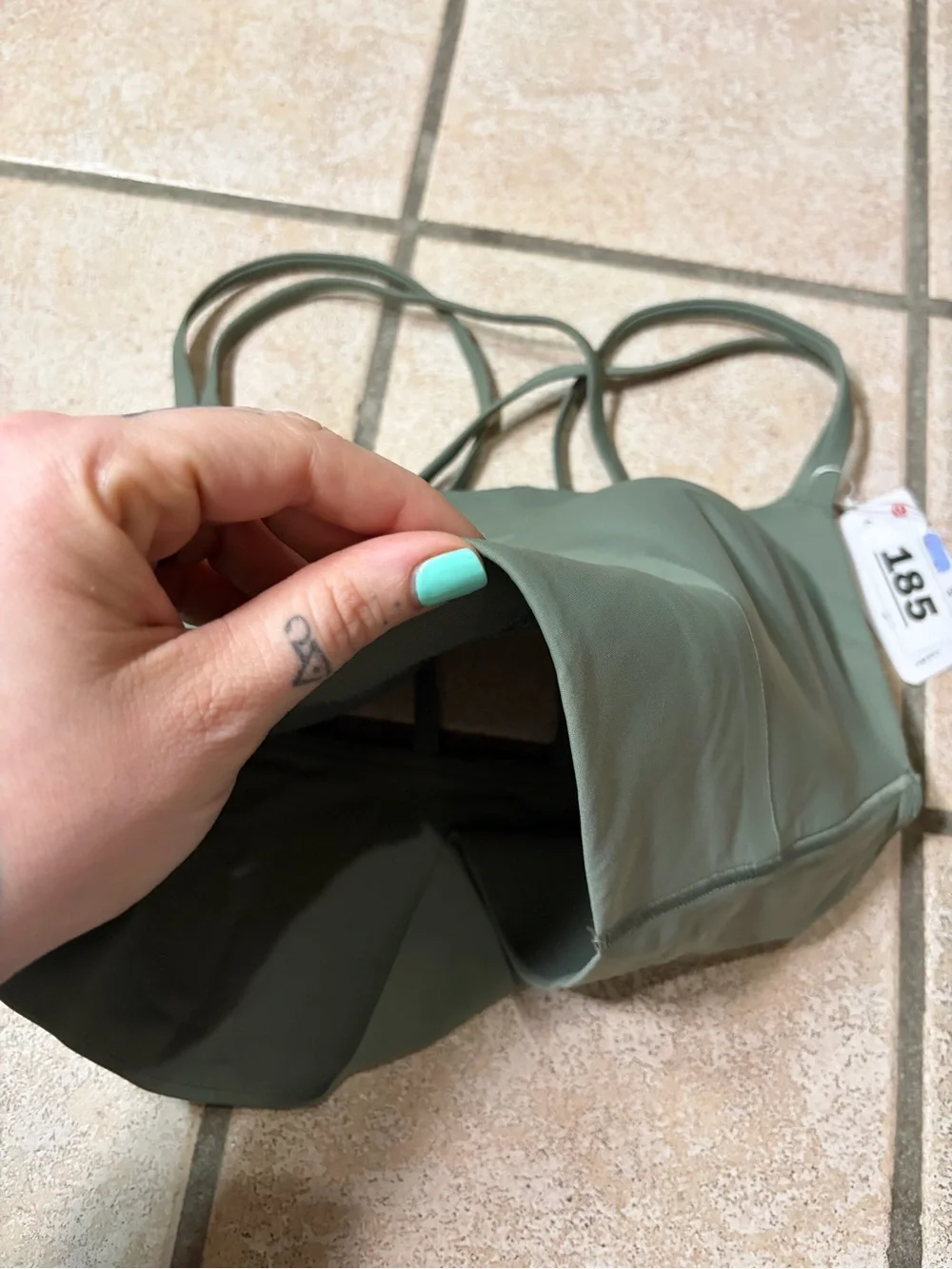 NWT Lululemon Like a Cloud Longline Bra *B/C Cup (Willow Leaf) Size 6